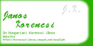 janos korencsi business card